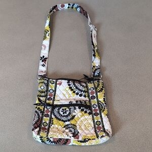 Vera Bradley Yellow and Black Floral Crossbody Bag